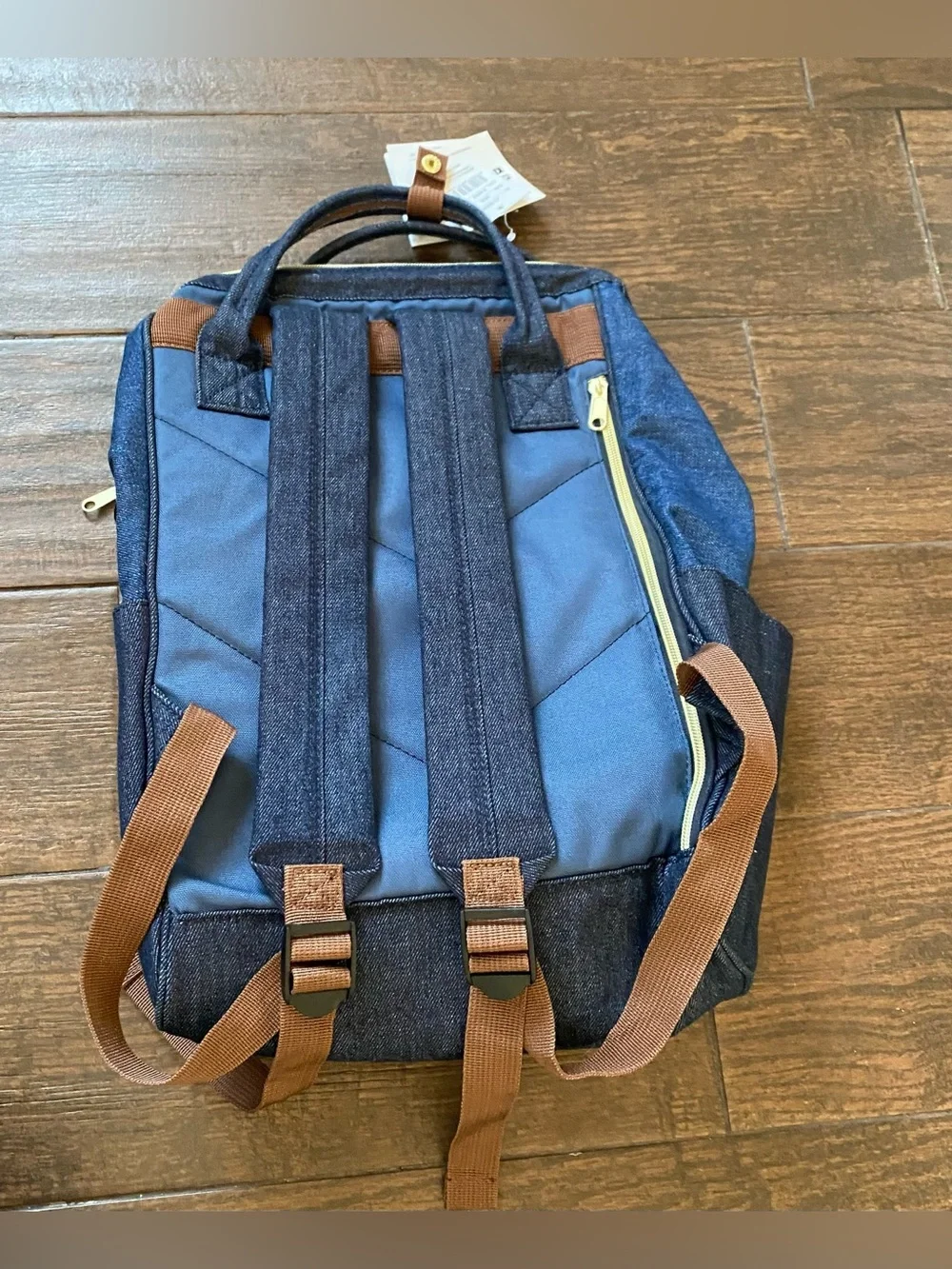Sea Blue And Denim Anello Japan Unisex Backpack Rucksack Diaper Travel Bag